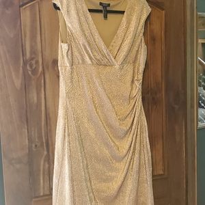Ralph Lauren Chap Gold Metallic Cocktail Dress